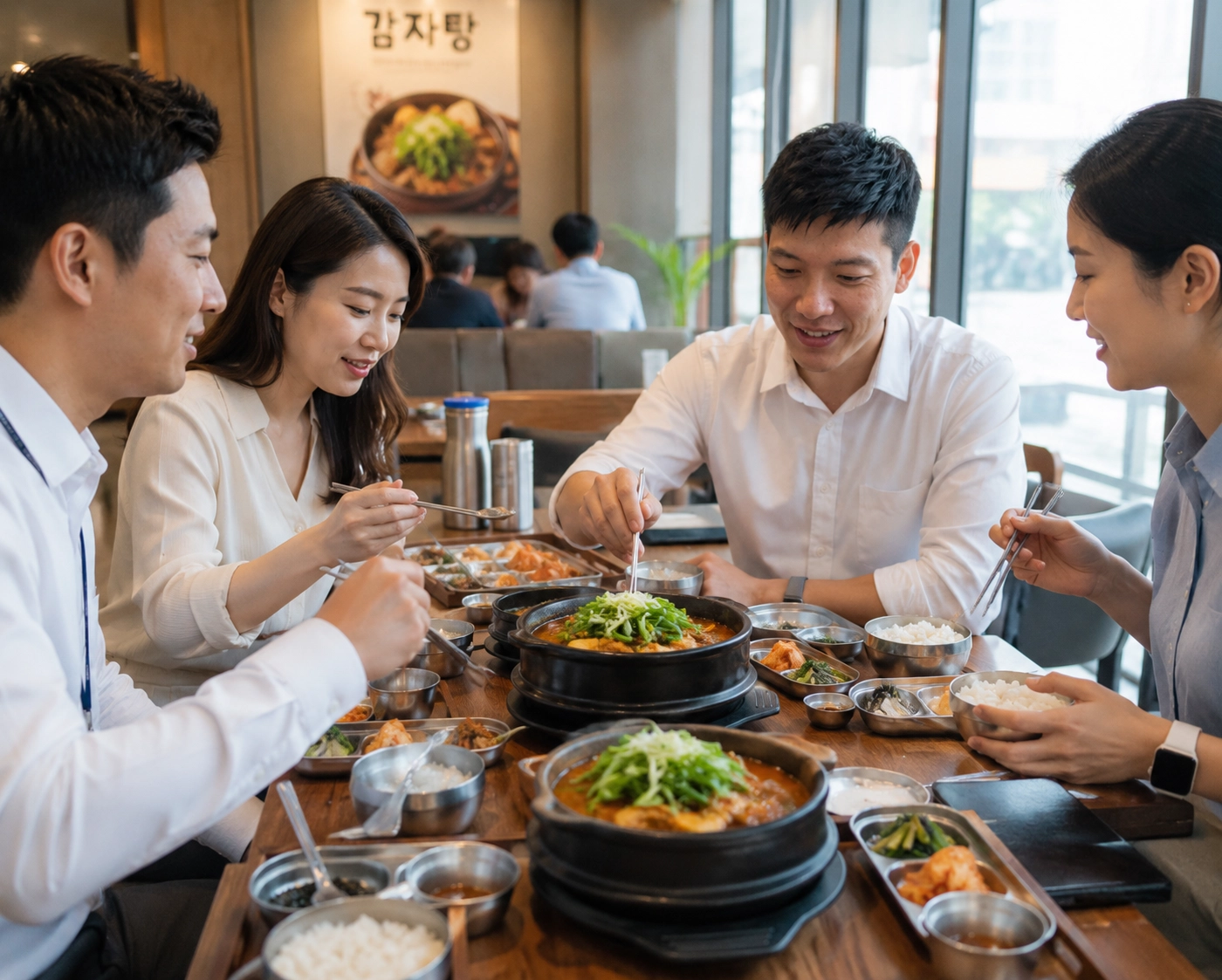 台北中山區上班族享用個人宮庭陶鍋平日午餐定食