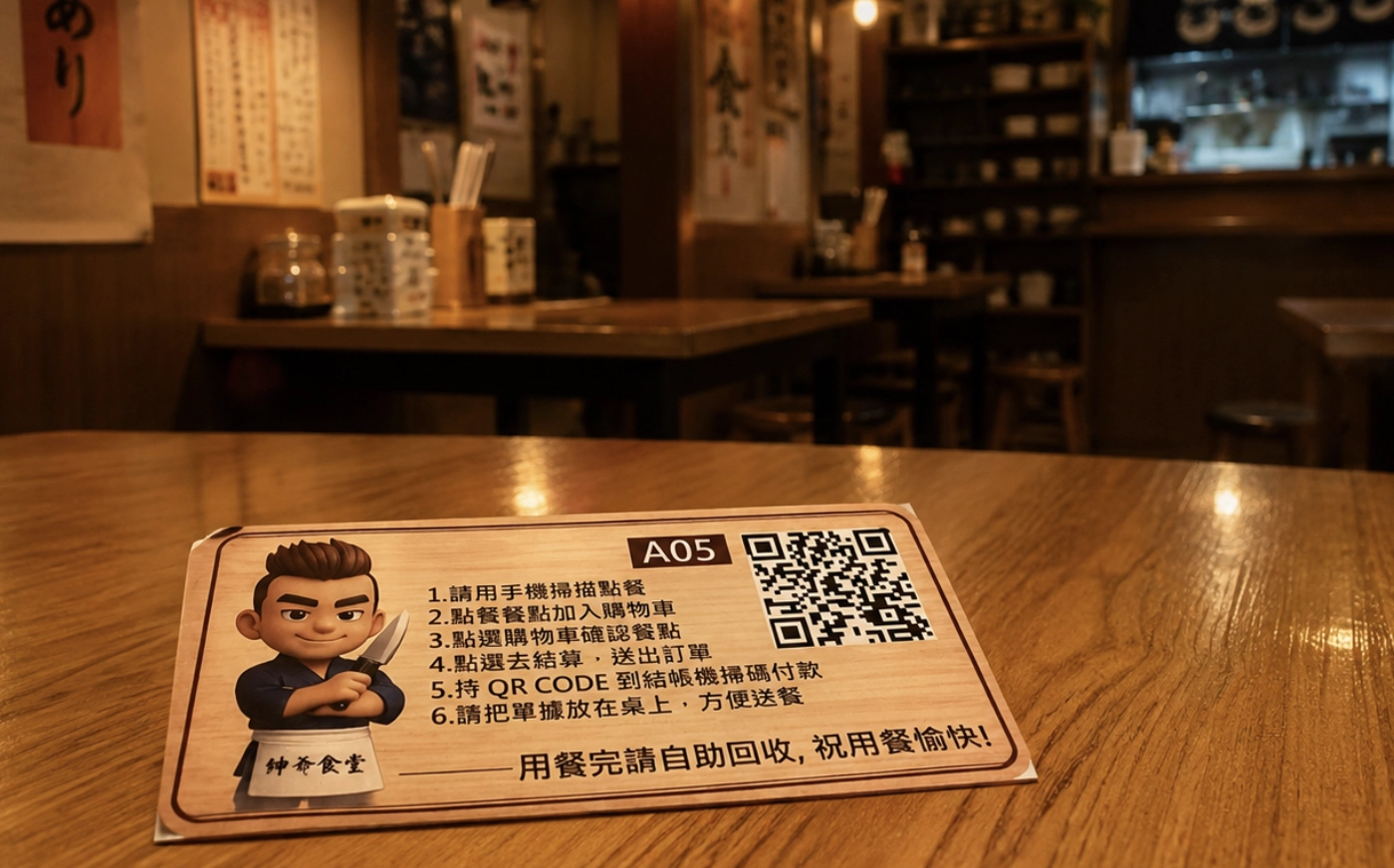 2026 紳爺食堂桌面上的點餐QRCode